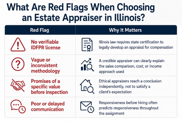 What Are Red Flags When Choosing an Estate Appraiser in Illinois?