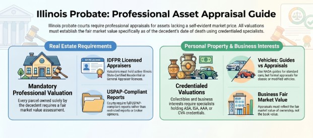 What Types of Assets Require a Professional Appraisal for the Illinois Probate Inventory?